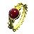 Gold Filigree Ring set with a Perfectly Cut Ruby Pearl